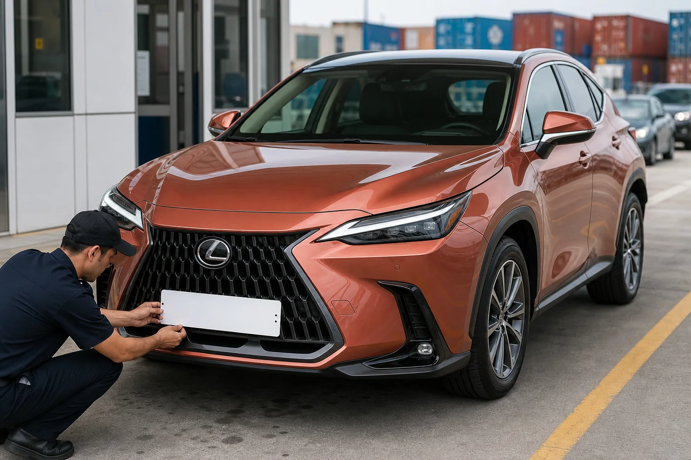 نصب پلاک سفید بدون نوشته روی لکسوس NX مسی وارداتی